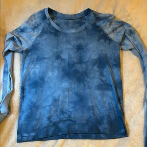 Swiftly Long Sleeve Blue Marble Tie-Dye 8